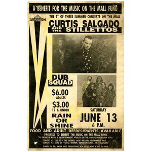 Curtis Salgado Dub Squad 1992 Eugene Concert Poster – Music on the Mall Fund